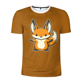 Мужская футболка 3D спортивная с принтом Дерзкий Лис в Санкт-Петербурге, 100% полиэстер с улучшенными характеристиками | приталенный силуэт, круглая горловина, широкие плечи, сужается к линии бедра | fox | foxes | rude | you | грубый | дерзкий | лис | лиса | лисенок | лисичка | лисы