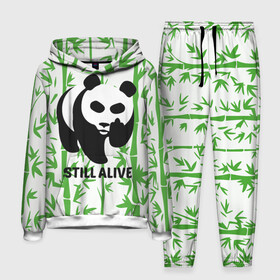 Мужской костюм 3D (с толстовкой) с принтом Still Alive в Санкт-Петербурге,  |  | Тематика изображения на принте: alive | bamboo | green | greenpeace | panga | peace | still | бамбук | грин | гринпис | живая | живой | зеленый | мир | панда | панды | пис