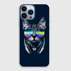 Чехол для iPhone 13 Pro Max с принтом Кот в Наушниках в Санкт-Петербурге,  |  | cat | cats | head | headphones | kitten | kitty | music | диджей | кот | котенок | коты | котята | кошка | кошки | музыка | наушники | очки | слушает | усы