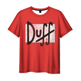 Мужская футболка 3D с принтом Duff Beer в Санкт-Петербурге, 100% полиэфир | прямой крой, круглый вырез горловины, длина до линии бедер | beer | donut | duff | fun | homer | joke | simpson | simpsons | гомер | дафф | пончик | прикол | приколы | симпсон | симпсоны