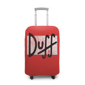 Чехол для чемодана 3D с принтом Duff Beer в Санкт-Петербурге, 86% полиэфир, 14% спандекс | двустороннее нанесение принта, прорези для ручек и колес | beer | donut | duff | fun | homer | joke | simpson | simpsons | гомер | дафф | пончик | прикол | приколы | симпсон | симпсоны