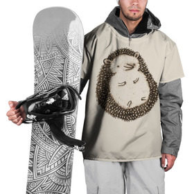 Накидка на куртку 3D с принтом Пузико Ежика в Санкт-Петербурге, 100% полиэстер |  | cute | hedgehog | hedgehogs | ежи | ежик | ежики | живот | животик | иголки | лапки | милый | пузико | пузо | смешной | ушки