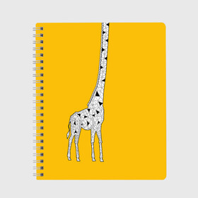 Тетрадь с принтом Я Жираф в Санкт-Петербурге, 100% бумага | 48 листов, плотность листов — 60 г/м2, плотность картонной обложки — 250 г/м2. Листы скреплены сбоку удобной пружинной спиралью. Уголки страниц и обложки скругленные. Цвет линий — светло-серый
 | Тематика изображения на принте: animal | desert | giraffe | long | pattern | skin | tall | высокий | длинная | животное | животные | жираф | жирафы | пустыня | узор | шея