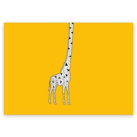Поздравительная открытка с принтом Я Жираф в Санкт-Петербурге, 100% бумага | плотность бумаги 280 г/м2, матовая, на обратной стороне линовка и место для марки
 | animal | desert | giraffe | long | pattern | skin | tall | высокий | длинная | животное | животные | жираф | жирафы | пустыня | узор | шея
