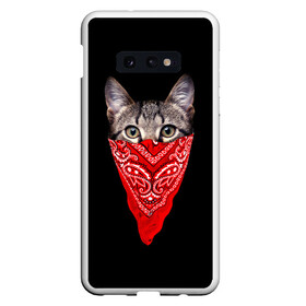 Чехол для Samsung S10E с принтом Gangsta Cat в Санкт-Петербурге, Силикон | Область печати: задняя сторона чехла, без боковых панелей | cat | cats | gangsta | kitten | kitty | pussy | гангстер | кот | котенок | котик | котики | коты | котята | кошка | кошки | платок