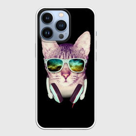 Чехол для iPhone 13 Pro с принтом Кот в Наушниках в Санкт-Петербурге,  |  | cat | cats | kitten | kitty | pussy | диджей | кот | котенок | котик | котики | коты | котята | кошка | кошки | наушники | очки
