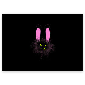 Поздравительная открытка с принтом Мрачный Зайчик в Санкт-Петербурге, 100% бумага | плотность бумаги 280 г/м2, матовая, на обратной стороне линовка и место для марки
 | Тематика изображения на принте: creepy | ear | ears | rabbit | rabbits | scary | spooky | жуткий | зайцы | зайчик | зайчики | заяц | кролик | кролики | мрачный | страшный | ухо | уши | ушки