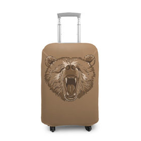 Чехол для чемодана 3D с принтом Бурый Медведь в Санкт-Петербурге, 86% полиэфир, 14% спандекс | двустороннее нанесение принта, прорези для ручек и колес | bear | bears | brown | russia | russian | бурый | коричневый | косматый | лапы | медведи | медведь | россия | русский | хвост | хищник