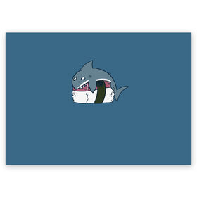 Поздравительная открытка с принтом Суши в Санкт-Петербурге, 100% бумага | плотность бумаги 280 г/м2, матовая, на обратной стороне линовка и место для марки
 | fish | fishes | lake | ocean | river | sea | sushi | water | вода | море | озеро | океан | раба | река | ролл | роллы | рыбка | рыбки | рыбы | суши