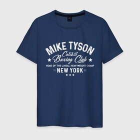 Мужская футболка хлопок с принтом Майк Тайсон в Санкт-Петербурге, 100% хлопок | прямой крой, круглый вырез горловины, длина до линии бедер, слегка спущенное плечо. | myke tyson | бокс | боксер | железный майк | нокаут