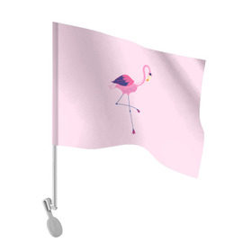Флаг для автомобиля с принтом Фламинго в Санкт-Петербурге, 100% полиэстер | Размер: 30*21 см | bird | birds | fly | wing | wings | клюв | когти | крыло | крылышки | крылья | полет | птица | птицы | птичка | птички | фламинго