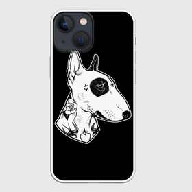 Чехол для iPhone 13 mini с принтом Бультерьер в Санкт-Петербурге,  |  | dog | dogs | tattoo | бультерьер | пес | псы | собака | собакен | собаки | собачка | собачки | татуировка | татуировки | щенки | щенок | щеночек | щеночки