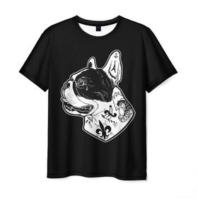 Мужская футболка 3D с принтом Французский Бульдог в Санкт-Петербурге, 100% полиэфир | прямой крой, круглый вырез горловины, длина до линии бедер | Тематика изображения на принте: bulldog | dog | dogs | franch | бульдог | пес | псы | собака | собакен | собаки | собачка | собачки | французский | щенки | щенок | щеночек | щеночки