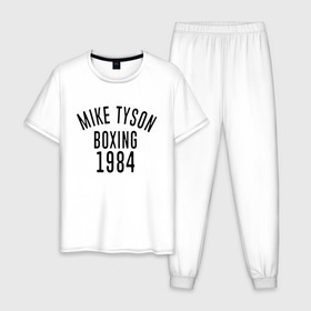 Мужская пижама хлопок с принтом Myke Tyson в Санкт-Петербурге, 100% хлопок | брюки и футболка прямого кроя, без карманов, на брюках мягкая резинка на поясе и по низу штанин
 | 