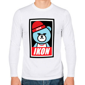 Мужской лонгслив хлопок с принтом IKON bear в Санкт-Петербурге, 100% хлопок |  | ikon | k pop | return | айкон