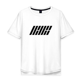 Мужская футболка хлопок Oversize с принтом iKON logo в Санкт-Петербурге, 100% хлопок | свободный крой, круглый ворот, “спинка” длиннее передней части | Тематика изображения на принте: ikon | k pop | return | айкон