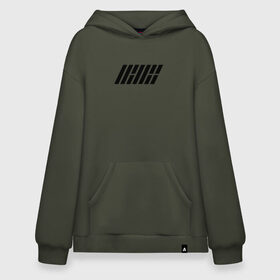 Худи SuperOversize хлопок с принтом iKON logo в Санкт-Петербурге, 70% хлопок, 30% полиэстер, мягкий начес внутри | карман-кенгуру, эластичная резинка на манжетах и по нижней кромке, двухслойный капюшон
 | Тематика изображения на принте: ikon | k pop | return | айкон