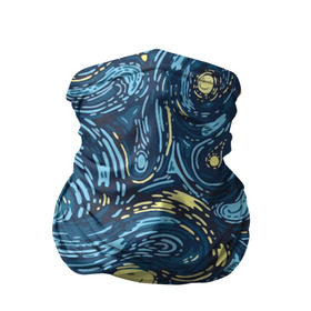 Бандана-труба 3D с принтом Ван Гог. Звездная Ночь в Санкт-Петербурге, 100% полиэстер, ткань с особыми свойствами — Activecool | плотность 150‒180 г/м2; хорошо тянется, но сохраняет форму | вангог | живопись | искусство | картина | краска | синий | художник