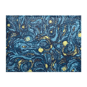 Обложка для студенческого билета с принтом Ван Гог. Звездная Ночь в Санкт-Петербурге, натуральная кожа | Размер: 11*8 см; Печать на всей внешней стороне | вангог | живопись | искусство | картина | краска | синий | художник
