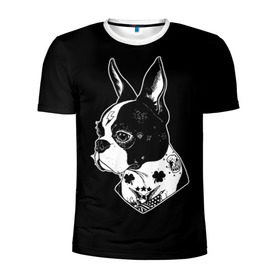 Мужская футболка 3D спортивная с принтом Французский Бульдог в Санкт-Петербурге, 100% полиэстер с улучшенными характеристиками | приталенный силуэт, круглая горловина, широкие плечи, сужается к линии бедра | bulldog | dog | dogs | franch | бульдог | пес | псы | собака | собакен | собаки | собачка | собачки | французский | щенки | щенок | щеночек | щеночки