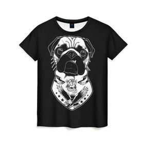 Женская футболка 3D с принтом Мопс в Санкт-Петербурге, 100% полиэфир ( синтетическое хлопкоподобное полотно) | прямой крой, круглый вырез горловины, длина до линии бедер | dog | dogs | mops | мопс | мопсы | пес | псы | собака | собакен | собаки | собачка | собачки | щенки | щенок | щеночек | щеночки