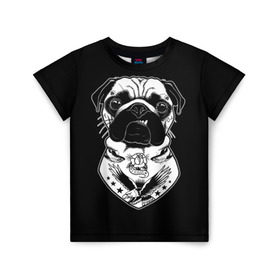 Детская футболка 3D с принтом Мопс в Санкт-Петербурге, 100% гипоаллергенный полиэфир | прямой крой, круглый вырез горловины, длина до линии бедер, чуть спущенное плечо, ткань немного тянется | dog | dogs | mops | мопс | мопсы | пес | псы | собака | собакен | собаки | собачка | собачки | щенки | щенок | щеночек | щеночки