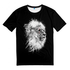 Мужская футболка 3D с принтом Лев со Шрамом в Санкт-Петербурге, 100% полиэфир | прямой крой, круглый вырез горловины, длина до линии бедер | Тематика изображения на принте: africa | desert | lion | lions | predator | scarm | африка | лев | львенок | львица | львицы | львы | львята | пустыня | хищник | шрам