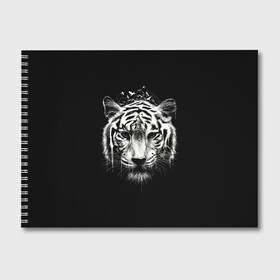 Альбом для рисования с принтом Dark Tiger в Санкт-Петербурге, 100% бумага
 | матовая бумага, плотность 200 мг. | africa | creepy | dark | desert | predator | scary | tiger | tigers | африка | жуткий | мрачный | пустыня | страшный | тигр | тигренок | тигрица | тигрицы | тигры | тигрята | хищник