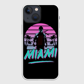 Чехол для iPhone 13 mini с принтом Майами в Санкт-Петербурге,  |  | beach | hot | miami | sun | usa | город | города | жара | лето | майами | море | ночь | отпуск | пальма | пальмы | пляж | солнце | сша