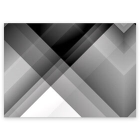 Поздравительная открытка с принтом Геометрия (серый) в Санкт-Петербурге, 100% бумага | плотность бумаги 280 г/м2, матовая, на обратной стороне линовка и место для марки
 | белый | геометрия | полосы | серый | треугольник | черный
