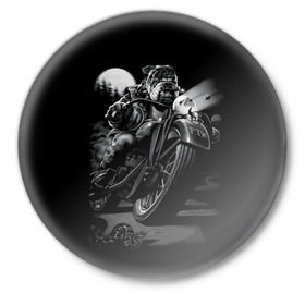 Значок с принтом Biker dog / Пёс-байкер в Санкт-Петербурге,  металл | круглая форма, металлическая застежка в виде булавки | biker | choper | harleydavidson | moto | motorcycle | romantic | байкер | мото | моторомантик | пёс | романтик | собака | харлей | чопер