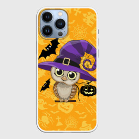 Чехол для iPhone 13 Pro Max с принтом Совушка и хэллоуин в Санкт-Петербурге,  |  | halloween | летучая мышь | подарок на хэллоуин | прикольная сова | сова | сова и хэллоуин | совушка | тыква | тыква на хэллоуин | хэллоуин