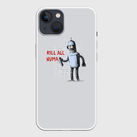 Чехол для iPhone 13 с принтом Bender   Kill all human в Санкт-Петербурге,  |  | bender | fry | futurama | planet express | бендер | гипножаба | зойдберг | лила | фрай | футурама