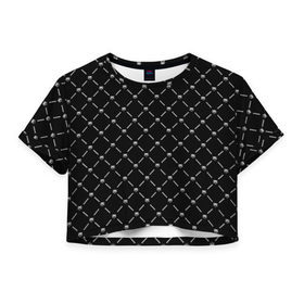 Женская футболка Cropp-top с принтом СВИТЕР ВЕДЬМАК в Санкт-Петербурге, 100% полиэстер | круглая горловина, длина футболки до линии талии, рукава с отворотами | Тематика изображения на принте: 