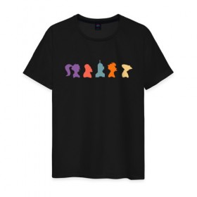 Мужская футболка хлопок с принтом Futurama characters в Санкт-Петербурге, 100% хлопок | прямой крой, круглый вырез горловины, длина до линии бедер, слегка спущенное плечо. | bender | fry | futurama | planet express | бендер | гипножаба | зойдберг | лила | фрай | футурама