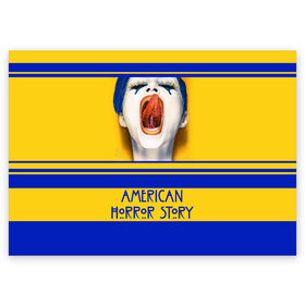 Поздравительная открытка с принтом American Horror Story в Санкт-Петербурге, 100% бумага | плотность бумаги 280 г/м2, матовая, на обратной стороне линовка и место для марки
 | ahs | american horror story | американская история ужасов | язык