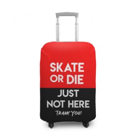Чехол для чемодана 3D с принтом SKATE OR DIE в Санкт-Петербурге, 86% полиэфир, 14% спандекс | двустороннее нанесение принта, прорези для ручек и колес | skate | sport | гонка | скейт | скейтер | спорт | спортивный | череп