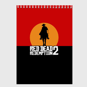 Скетчбук с принтом Red Dead Redemption 2 в Санкт-Петербурге, 100% бумага
 | 48 листов, плотность листов — 100 г/м2, плотность картонной обложки — 250 г/м2. Листы скреплены сверху удобной пружинной спиралью | game | rdr2 | red dead redemption 2 | rockstar studios | игры