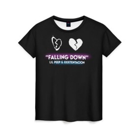 Женская футболка 3D с принтом Lil Peep Falling Down в Санкт-Петербурге, 100% полиэфир ( синтетическое хлопкоподобное полотно) | прямой крой, круглый вырез горловины, длина до линии бедер | cloudrap | lil peep | rap | xxx | xxxtentacion