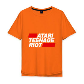 Мужская футболка хлопок Oversize с принтом Atari Teenage Riot в Санкт-Петербурге, 100% хлопок | свободный крой, круглый ворот, “спинка” длиннее передней части | atari | atr | digital | hardcore | music | punk | rave | riot | rock | teenage | музыка | панк | рок