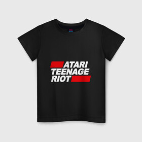 Детская футболка хлопок с принтом Atari Teenage Riot в Санкт-Петербурге, 100% хлопок | круглый вырез горловины, полуприлегающий силуэт, длина до линии бедер | atari | atr | digital | hardcore | music | punk | rave | riot | rock | teenage | музыка | панк | рок