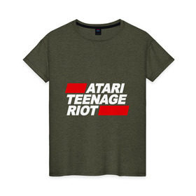 Женская футболка хлопок с принтом Atari Teenage Riot в Санкт-Петербурге, 100% хлопок | прямой крой, круглый вырез горловины, длина до линии бедер, слегка спущенное плечо | atari | atr | digital | hardcore | music | punk | rave | riot | rock | teenage | музыка | панк | рок