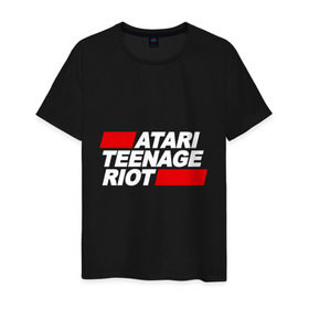 Мужская футболка хлопок с принтом Atari Teenage Riot в Санкт-Петербурге, 100% хлопок | прямой крой, круглый вырез горловины, длина до линии бедер, слегка спущенное плечо. | Тематика изображения на принте: atari | atr | digital | hardcore | music | punk | rave | riot | rock | teenage | музыка | панк | рок