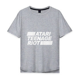 Мужская футболка хлопок Oversize с принтом Atari Teenage Riot (White) в Санкт-Петербурге, 100% хлопок | свободный крой, круглый ворот, “спинка” длиннее передней части | atari | atr | digital | hardcore | music | punk | rave | riot | rock | teenage | музыка | панк | рок