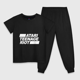 Детская пижама хлопок с принтом Atari Teenage Riot (White) в Санкт-Петербурге, 100% хлопок |  брюки и футболка прямого кроя, без карманов, на брюках мягкая резинка на поясе и по низу штанин
 | atari | atr | digital | hardcore | music | punk | rave | riot | rock | teenage | музыка | панк | рок