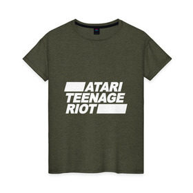 Женская футболка хлопок с принтом Atari Teenage Riot (White) в Санкт-Петербурге, 100% хлопок | прямой крой, круглый вырез горловины, длина до линии бедер, слегка спущенное плечо | atari | atr | digital | hardcore | music | punk | rave | riot | rock | teenage | музыка | панк | рок