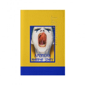 Обложка для паспорта матовая кожа с принтом American Horror Story в Санкт-Петербурге, натуральная матовая кожа | размер 19,3 х 13,7 см; прозрачные пластиковые крепления | 