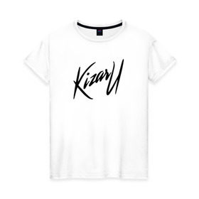 Женская футболка хлопок с принтом KIZARU в Санкт-Петербурге, 100% хлопок | прямой крой, круглый вырез горловины, длина до линии бедер, слегка спущенное плечо | kizaru | logo | rap | лого | реп | репер