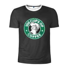 Мужская футболка 3D спортивная с принтом 100 cups of coffee в Санкт-Петербурге, 100% полиэстер с улучшенными характеристиками | приталенный силуэт, круглая горловина, широкие плечи, сужается к линии бедра | Тематика изображения на принте: coffee | express | fry | futurama | future | leela | philip | planet | turanga | zoidberg | бендер | будущее | джей | зойдберг | кофе | лила | родригес | сгибальщик | туранга | филип | фрай | футурама