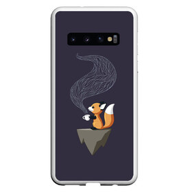 Чехол для Samsung Galaxy S10 с принтом Coffee Fox в Санкт-Петербурге, Силикон | Область печати: задняя сторона чехла, без боковых панелей | coffee | cute | fox | foxes | ginger | tail | забавная | кофе | кофеёк | кофеёчек | лис | лиса | лисица | лисицы | лисичка | лисички | лисы | милая | рыжая | рыжие | смешная | фыр | хвост | хвосты